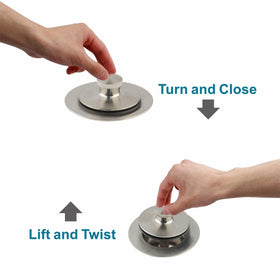 Welsan brushed-nickel drain assembly fits 1-3/8 and 1-1/2 inch tubs