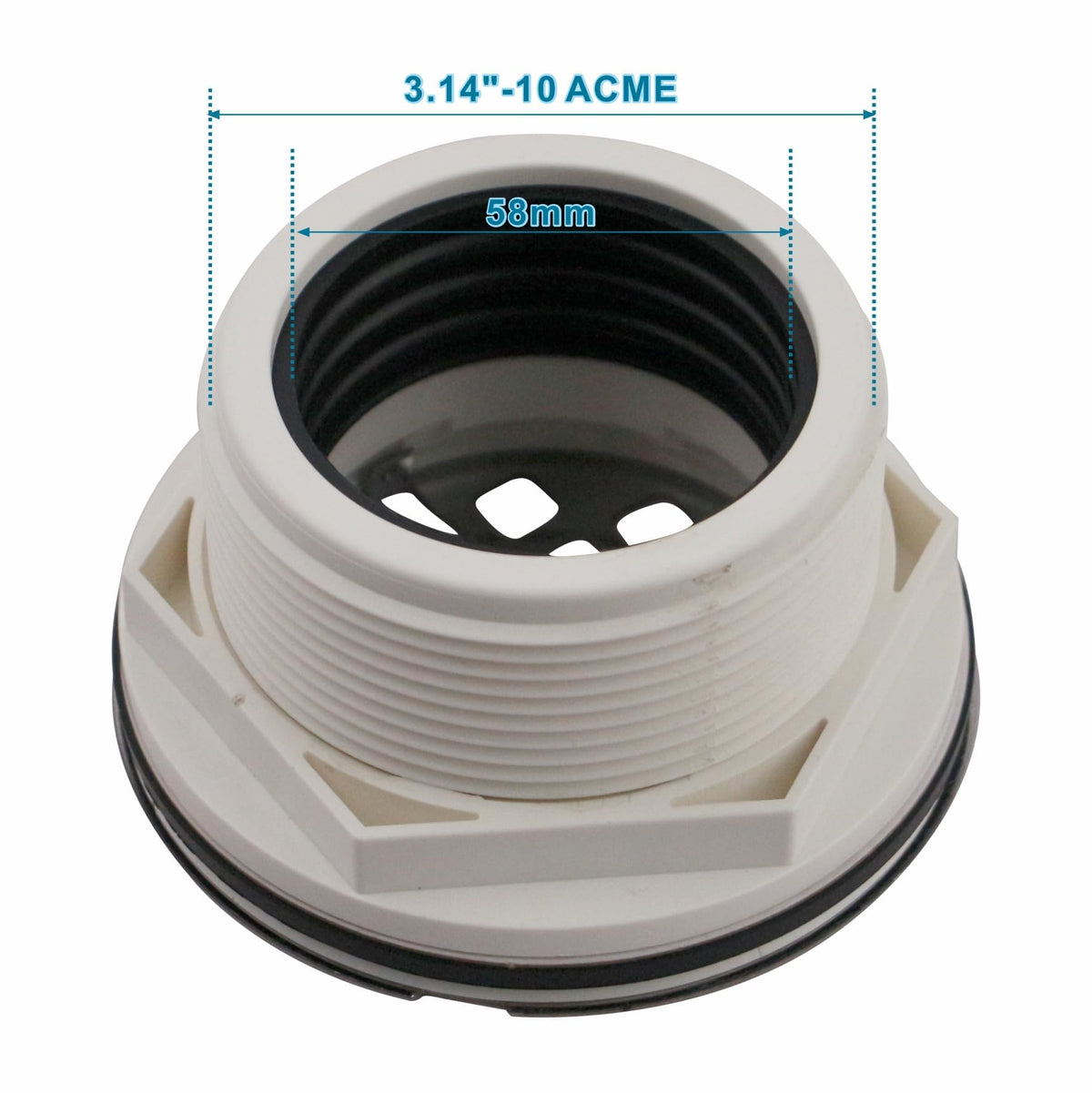 Welsan built-in rubber compression gasket ensures a secure, mess-free seal