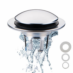 WELSAN chrome bathroom sink drain stopper with hair catcher keeps drains clear and stylish.