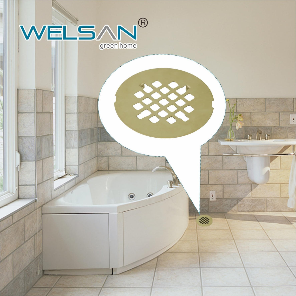 Welsan hair catcher drain cover demonstrates effective hair trapping
