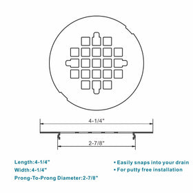 Welsan tool-free installation overview for shower drain cover