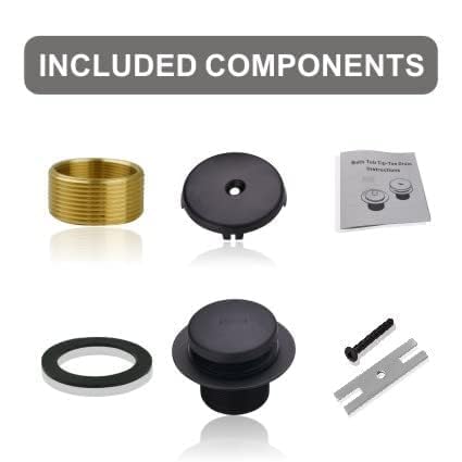 WELSAN matte black drain trim kit installs quickly for a sleek bathroom upgrade.