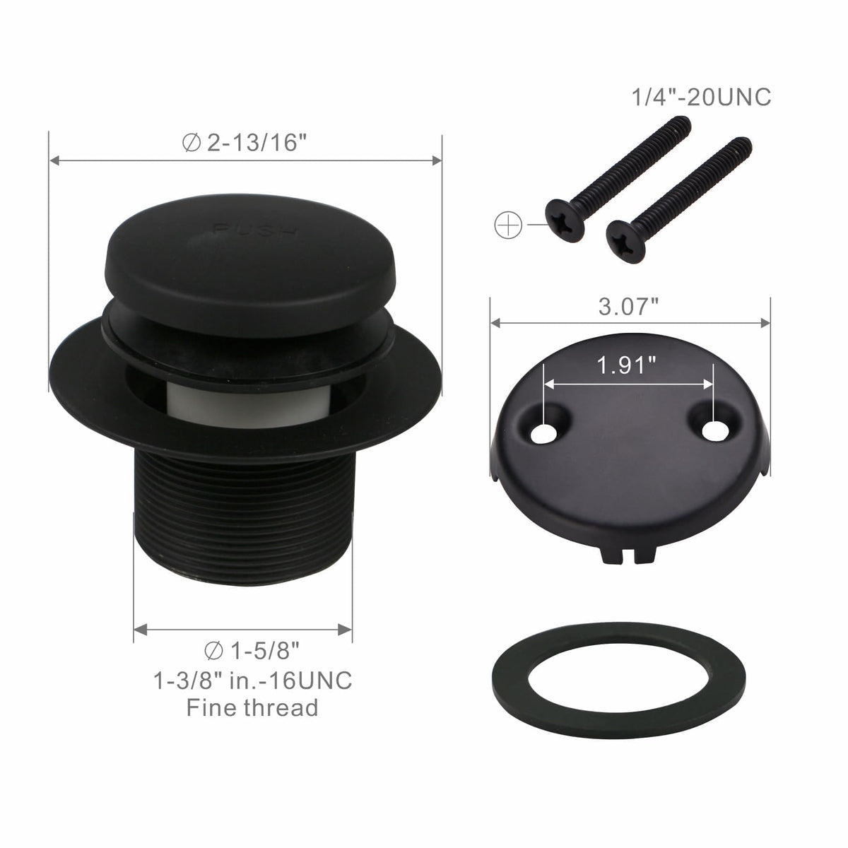 WELSAN matte black finish matches common bathroom hardware