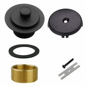 Welsan matte black tub drain faceplate with durable brass construction