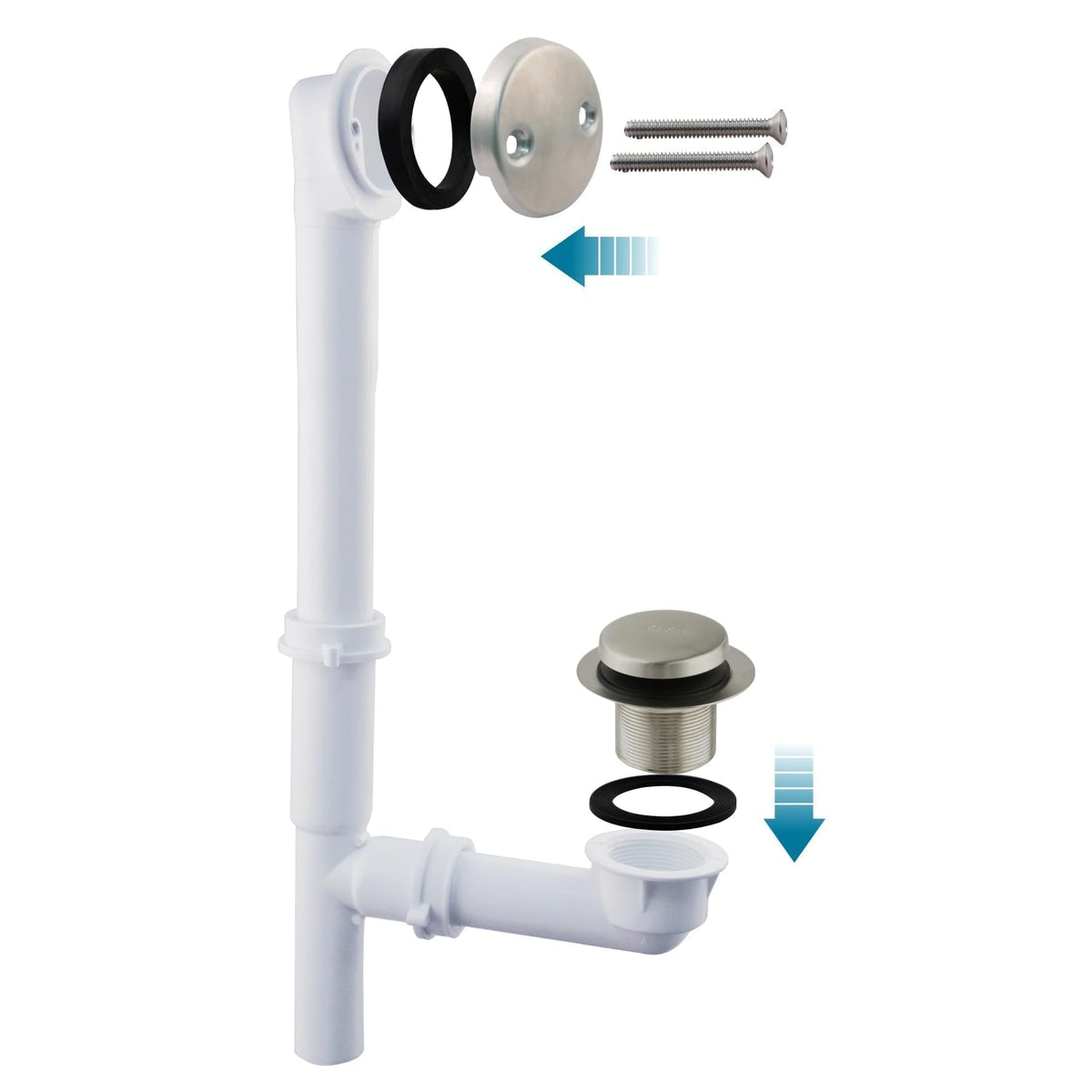 WELSAN overflow face plate in brushed nickel finish.