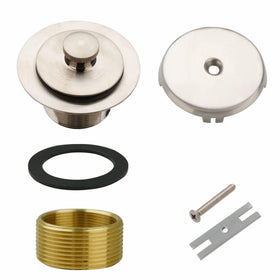 Welsan brushed-nickel tub drain with overflow faceplate for durable use