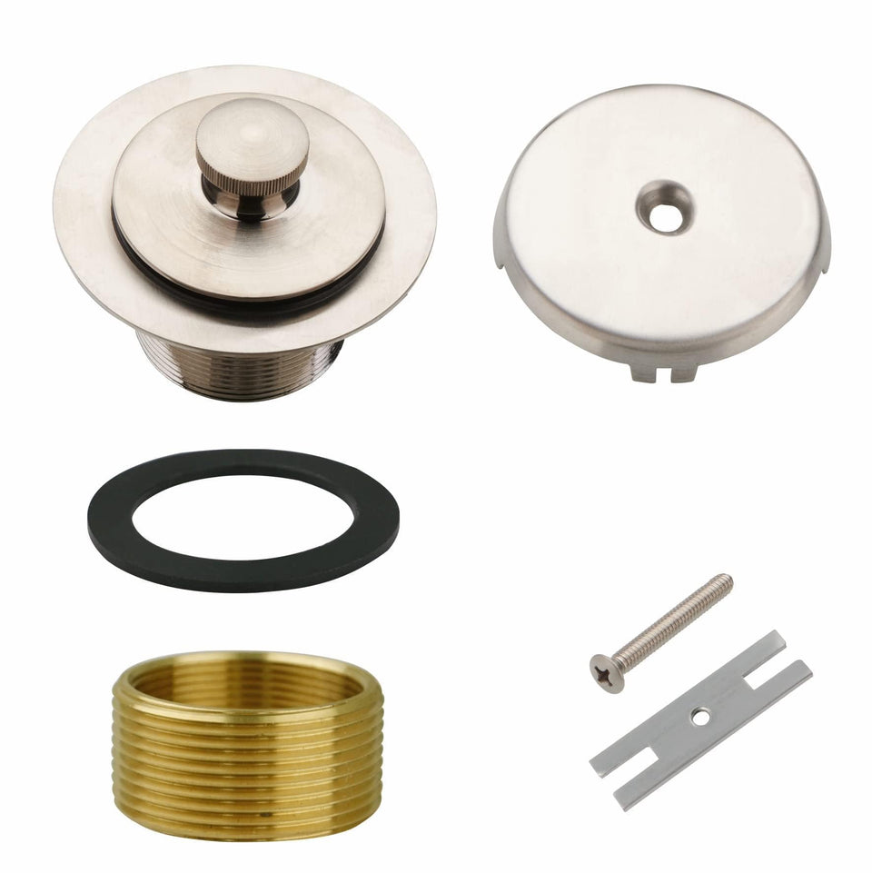 Welsan brushed-nickel tub drain with overflow faceplate for durable use