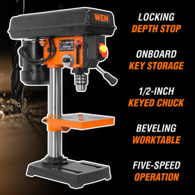 WEN 2.3-amp induction motor delivers smooth drilling across metal, wood, and plastic