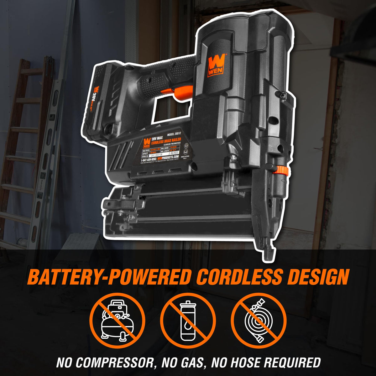 WEN 20512 dual firing modes for precision or fast nailing