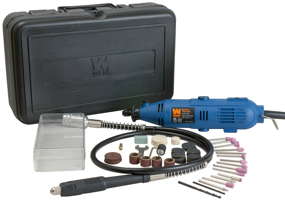 WEN 2305 rotary tool kit with flex shaft for precision detail work