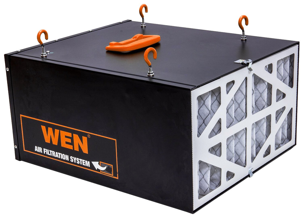 WEN 3410 three-speed-dial highlights adjustable airflow at 300, 350, or 400 CFM.