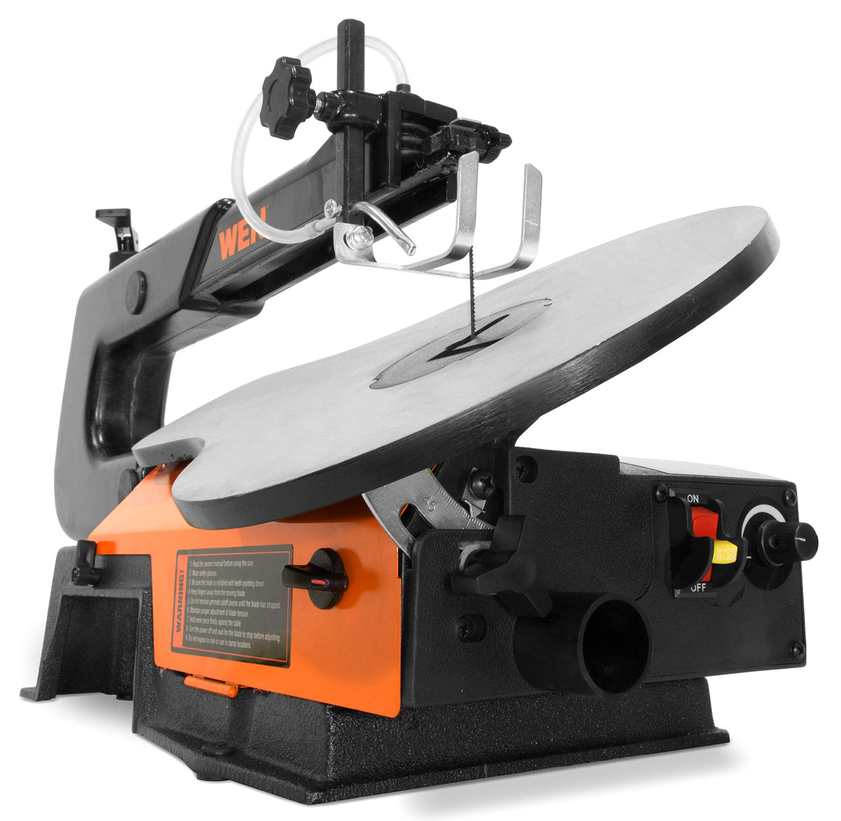 Built-in air pump and dust port for a cleaner line of sight.