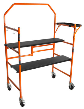 WEN scaffolding platforms used as worktable for comfortable at-height tasks.