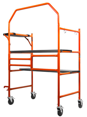 WEN portable scaffolding shown as service cart for organized tools.