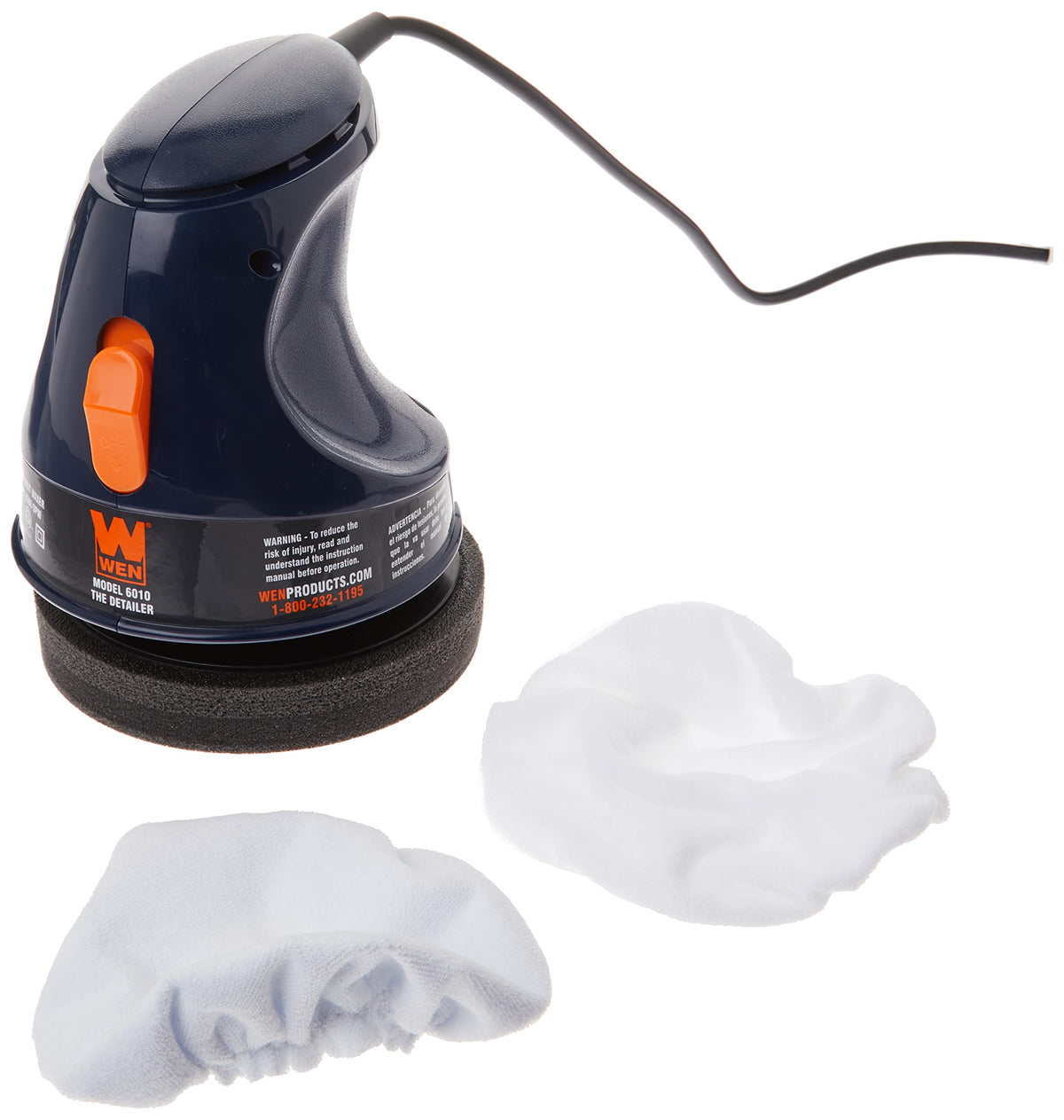 WEN 6010 waxer using terry cloth bonnet for a smooth, streak-free finish