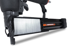 Quick-release magazine holds up to 100 fasteners for fewer reloads on the job.