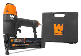 WEN 61722K brad nailer in action delivering precise 18-gauge brads for clean joints.