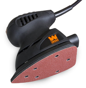 WEN 6301 dust collection port keeps workspace cleaner during sanding