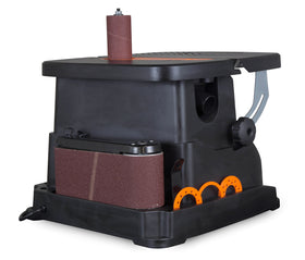 WEN 6524 1-1/2 inch dust port enabling connection to a dust collection system.