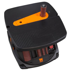 WEN 6524 onboard storage keeps accessories organized and ready for use.