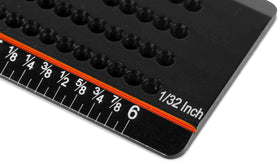 WEN 6-Inch ruler displaying 1/32 inch hole spacing for fast checks