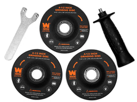 WEN 94475 adjustable wheel guard protects hands and workpiece