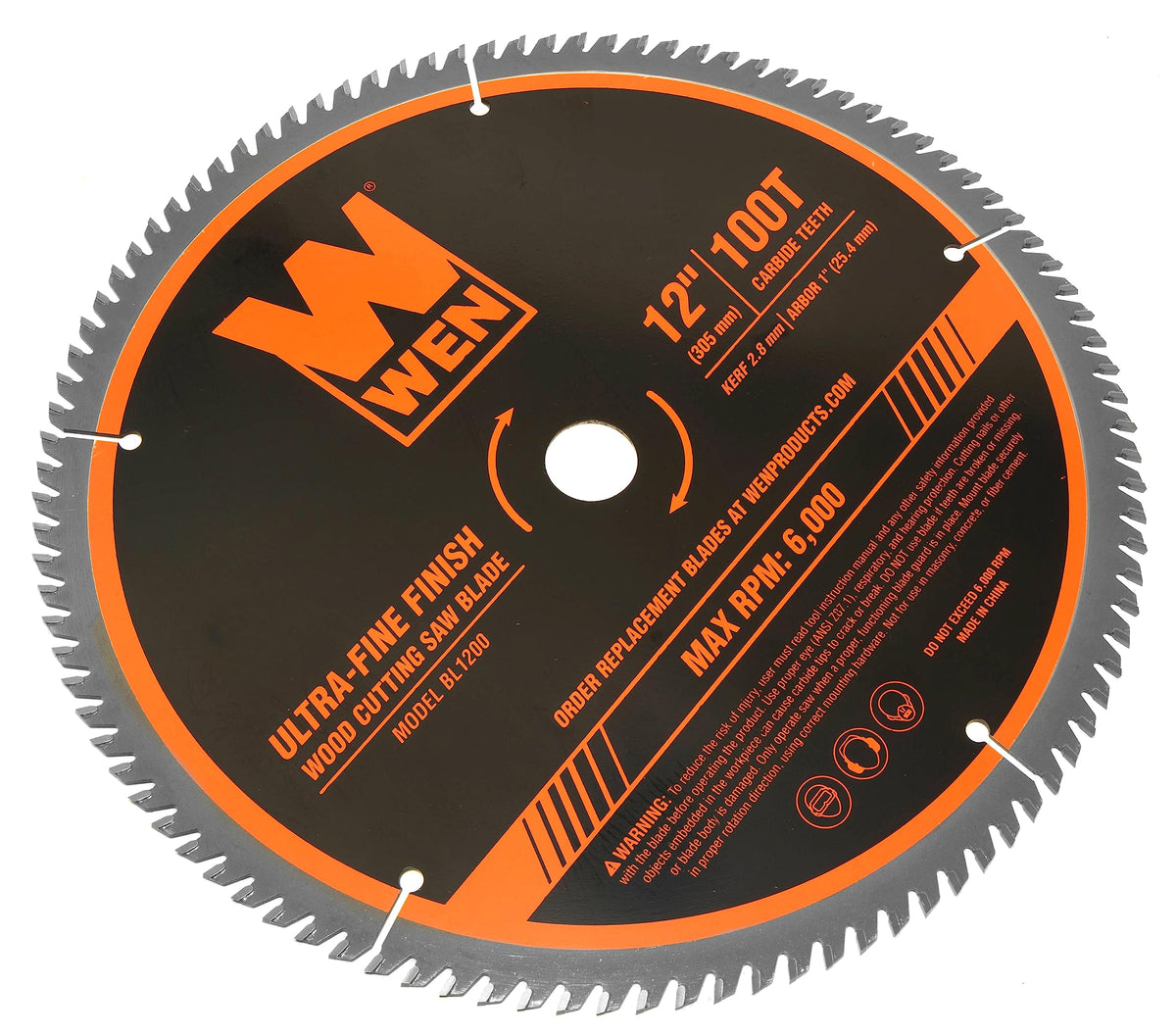 WEN BL1200 finish-cut blade delivering a smooth surface on wood.