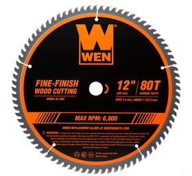 WEN BL1280 12-inch blade with fine teeth for clean cuts