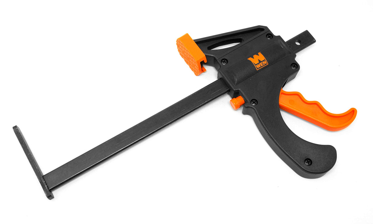 WEN CT992F squeeze grip clamps enabling secure one-handed setup