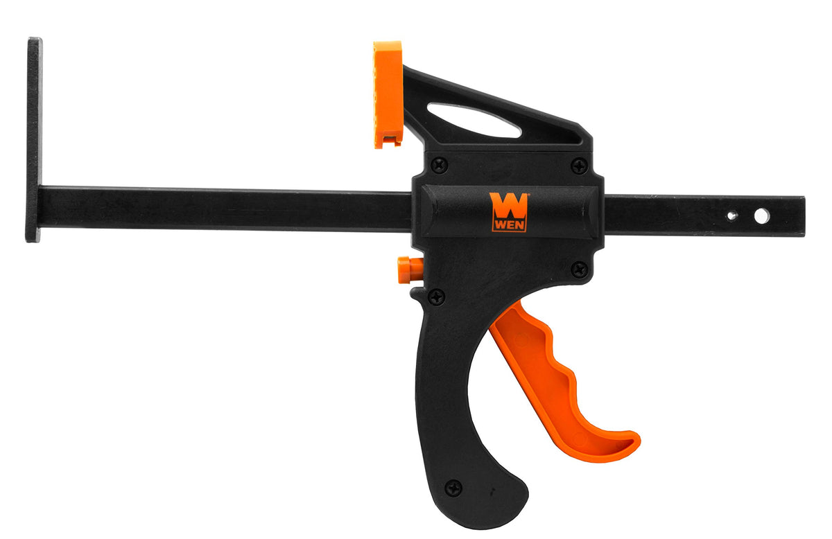 WEN CT992F universal-fit track saw clamps on various rails