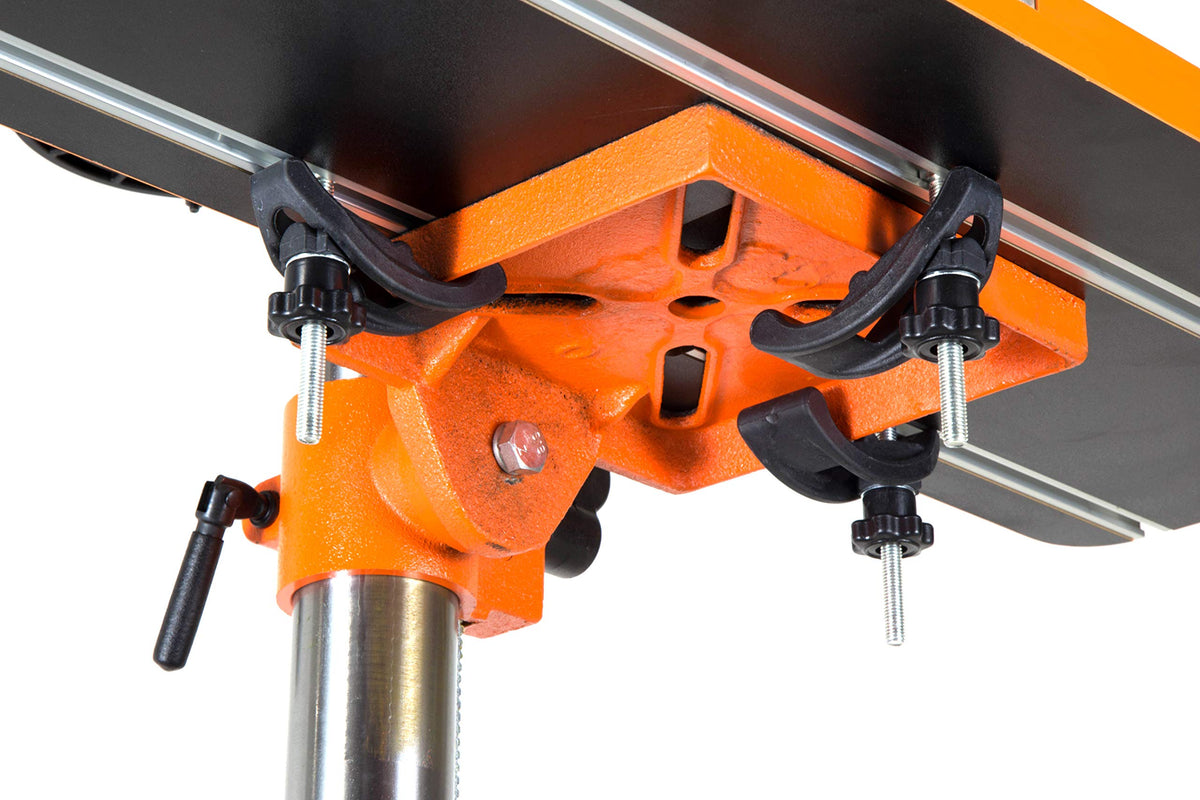 WEN DPA2513 mounting clamps securing setup on various drill presses
