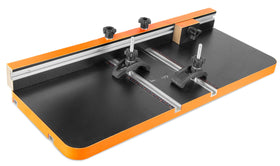 WEN DPA2513 table top view highlighting the spacious work surface for large pieces
