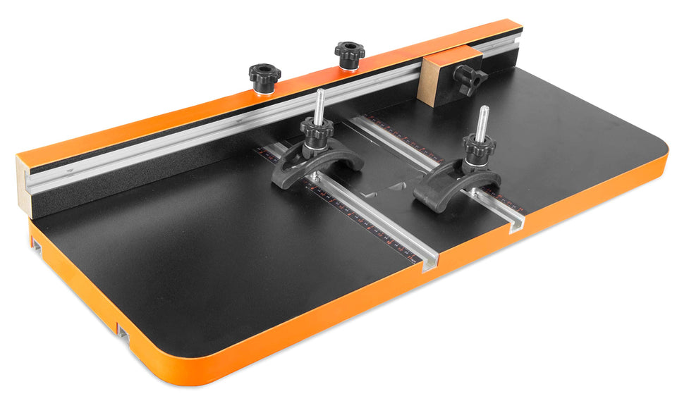 WEN DPA2513 table top view highlighting the spacious work surface for large pieces