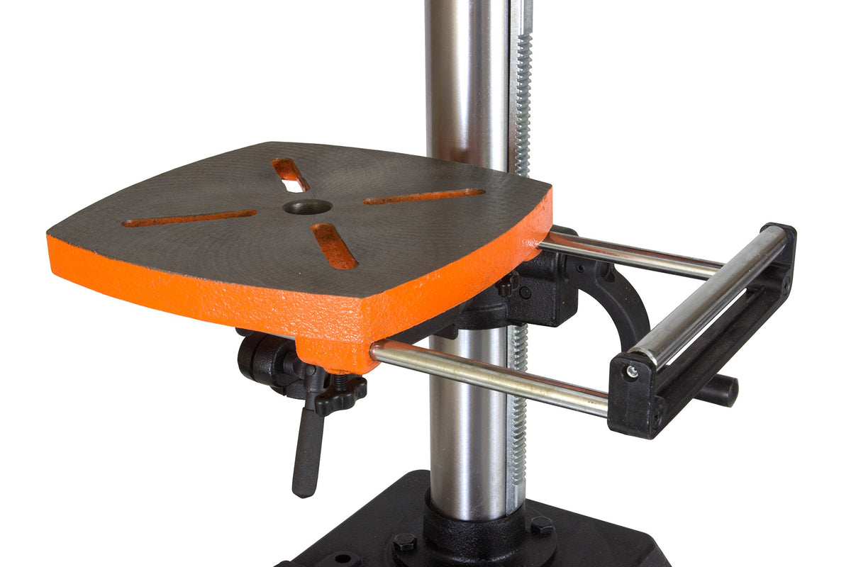 WEN drill press bevel table enabling 45 degree angled holes