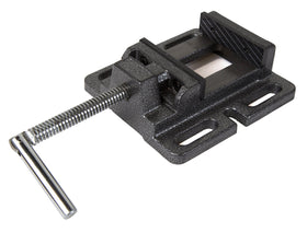 WEN drill press vise jaws in action delivering secure workholding during cuts.