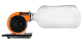 WEN dust collector showing a 4-inch dust port for tool connections