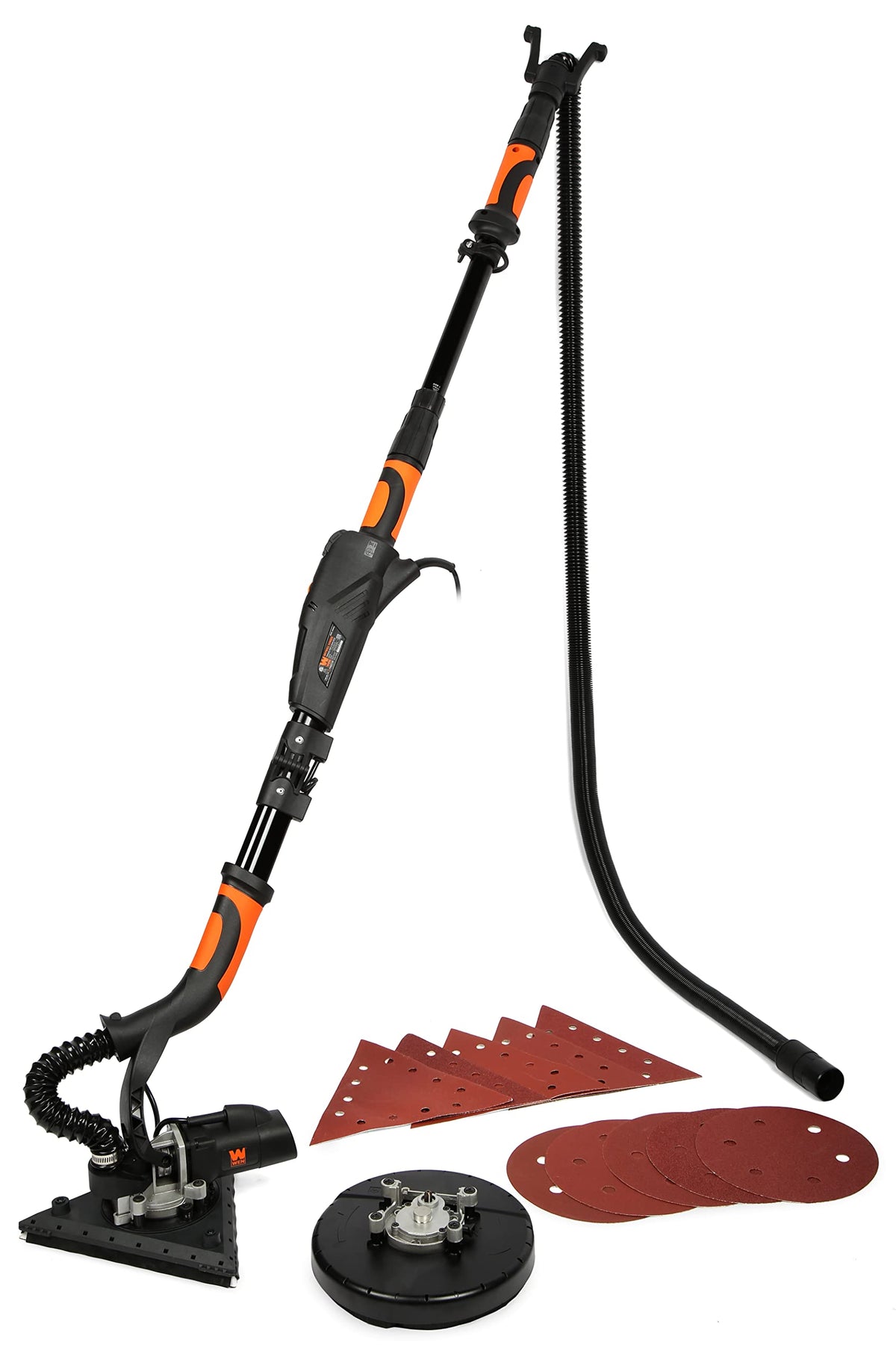 Extend reach with the 15ft dust hose on the DW5084.