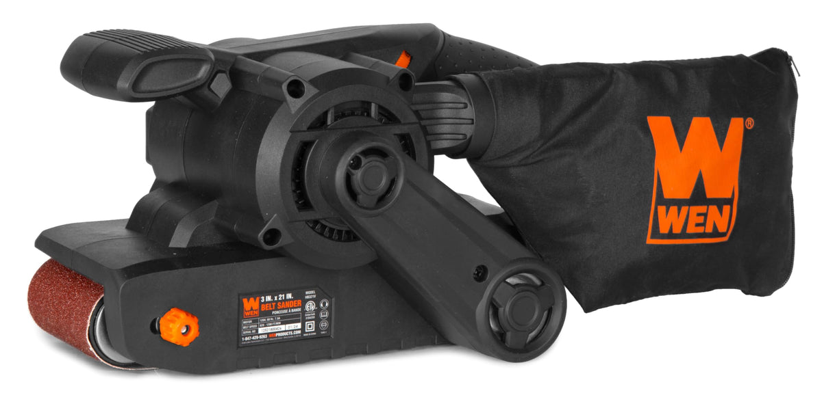 WEN HB321V side view highlighting compact design for tight corners.