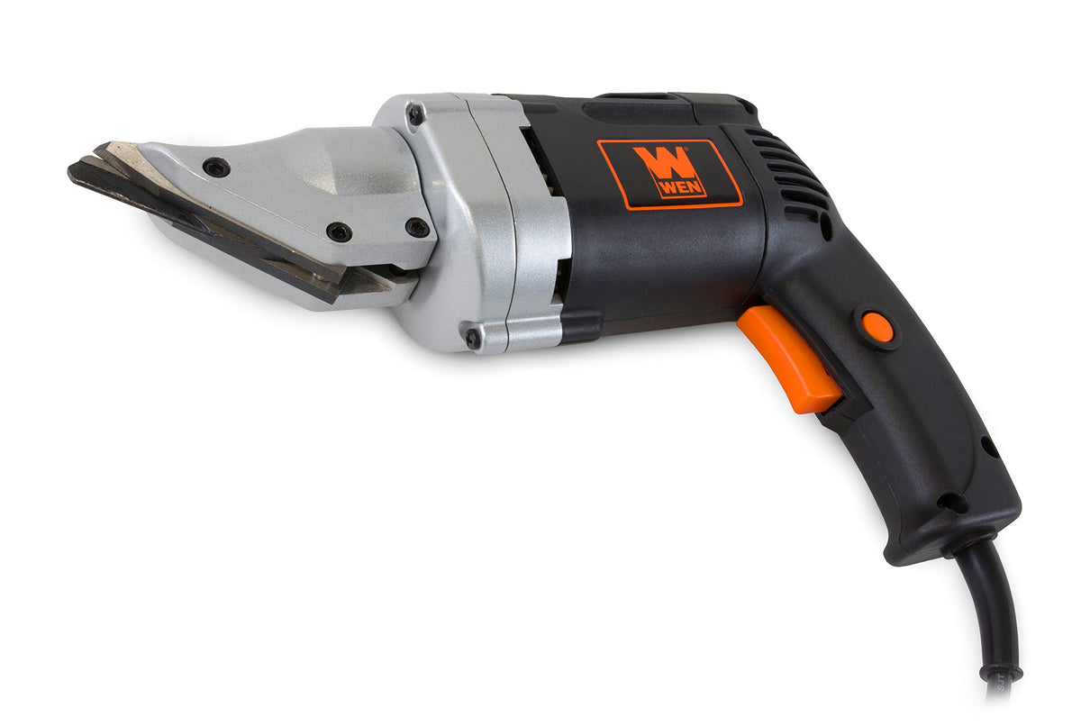WEN Metal Shear slicing through 20-gauge stainless steel