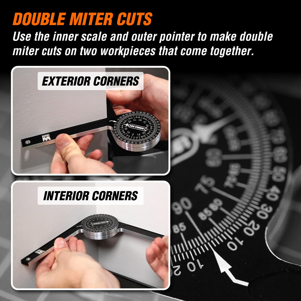WEN Miter Saw Protractor's CNC-machined aluminum body ensures durability.