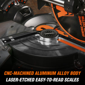 WEN Miter Saw Protractor's internal O-ring swivels smoothly for easy positioning.