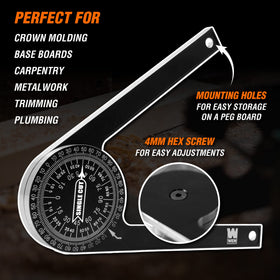 WEN Miter Saw Protractor helps transfer readings to the saw with ease.