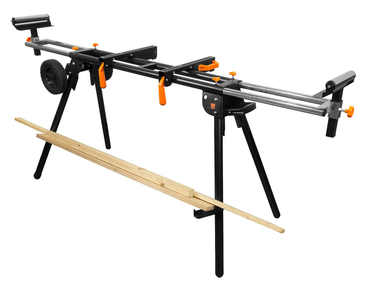 WEN MSA330 extended arms reach 32–79 inches for longer projects.