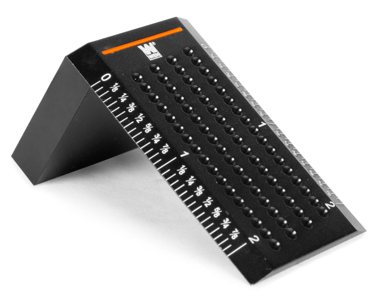 WEN Pocket Marking Edge Ruler ME899R held in hand for precise layout and portability.