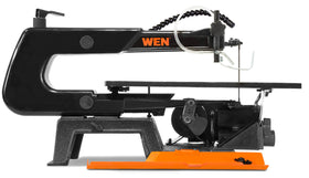 WEN scroll saw cast iron base reduces vibration for clean lines