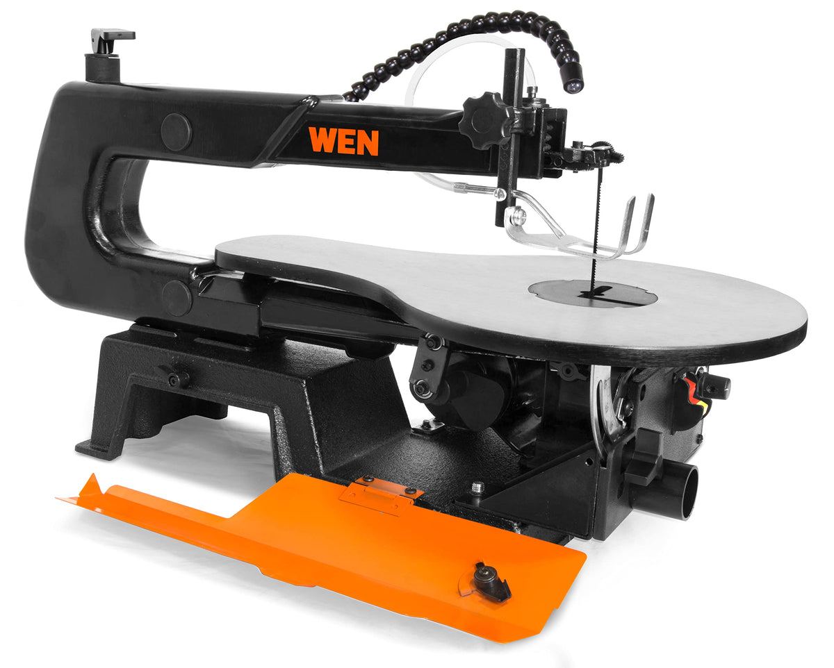 WEN scroll saw side panel blade access simplifies blade changes during projects