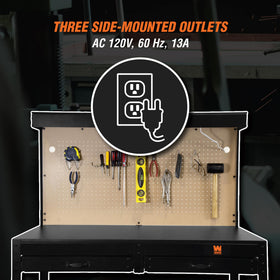 Enamel-coated tabletop supports up to 220 pounds for sturdy work surfaces.