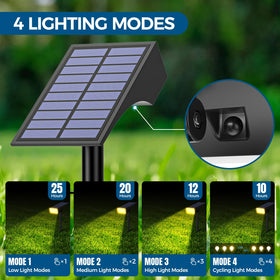 WENATY solar light highlighting a tree and landscape features.