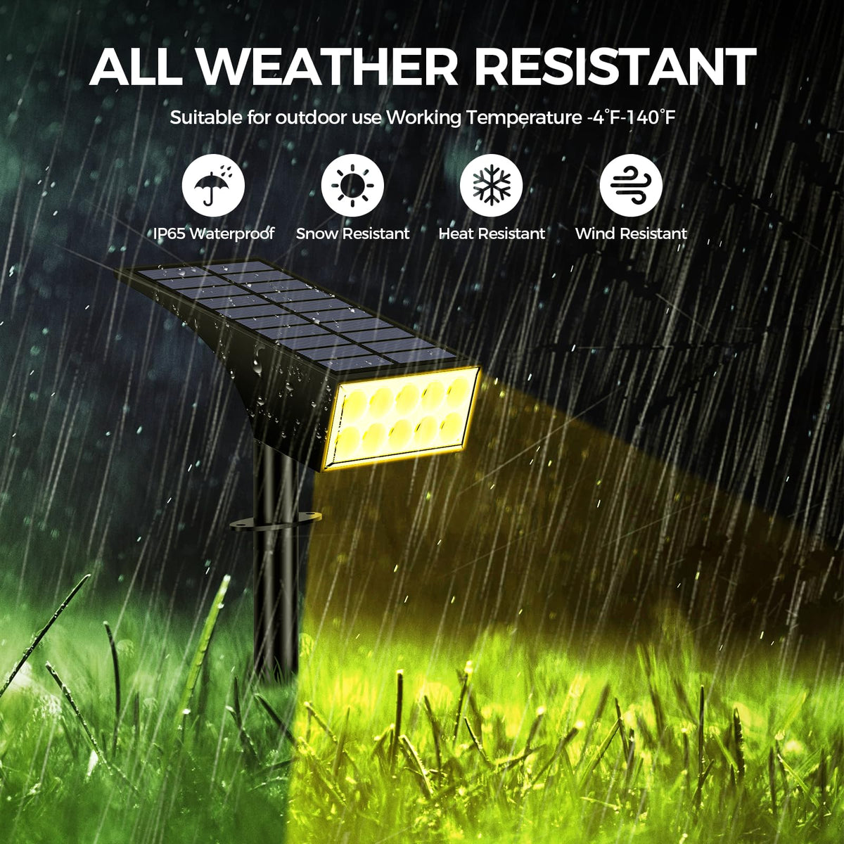 WENATY wall-mount solar light on a patio wall.