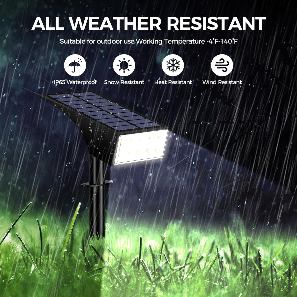 WENATY high-brightness output up to 1000 lumens brightens walkway and yard